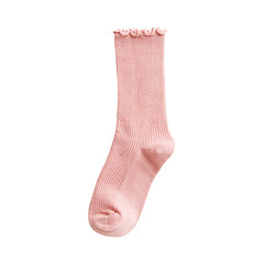 Pile of socks during the spring and autumn winter thin pure cotton stockings edge all-match Children Summer School in the Korean version of socks Size 35-44 Lotus color
