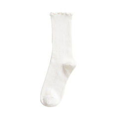 Pile of socks during the spring and autumn winter thin pure cotton stockings edge all-match Children Summer School in the Korean version of socks Size 35-44 white