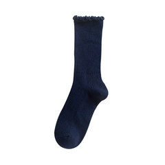 Pile of socks during the spring and autumn winter thin pure cotton stockings edge all-match Children Summer School in the Korean version of socks Size 35-44 Tibet Navy
