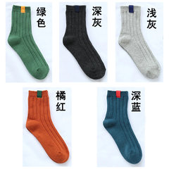 Korean character all-match tide socks Mori Japanese Korean socks socks Harajuku children winter black cotton Size 35-44 Green + Light + Blue + Red + dark grey