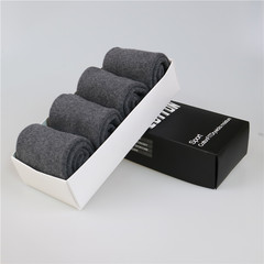Winter male socks thickening cotton towel socks in winter in autumn and winter sports socks socks terry socks with warm cashmere Size 35-44 4 pair of dark gray (thickening)