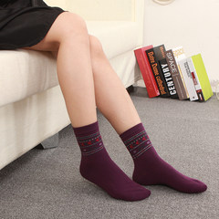 5 double wrapped bamboo shoes, anti cracking socks, foot splitting socks, heel cracking socks, foot socks, men and women thick cotton heel Size 35-44 Violet