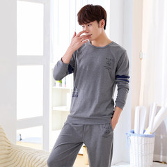 Special offer every day in young men's cotton pajamas Mens Long sleeve cardigan old cotton pajamas in spring and Autumn XXL recommends 145-165 Jin Sleeve head 8852