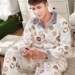 Men's winter plush and plush, coral velvet, men's flannel winter and autumn suits XXXL [170-190] Jin Rainbow cardigan