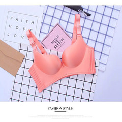 Every day special price without steel ring micro business underwear gather adjustment bra no trace sexy breathable bra 07 pink one-piece underwear 75A
