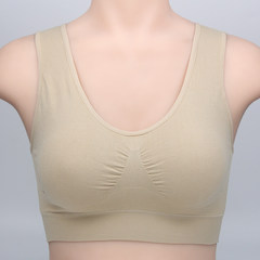 Large size mid aged bra is better than pure cotton, no mother's vest, vest type bra, middle-aged underwear, old woman Skin colour XL (120-135 Jin)