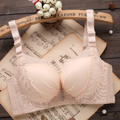 A few ladies bra thick thin small chest deep close Furu gather V sexy underwear thin mold cup a steel ring bra 132 in thickness - skin color 90B
