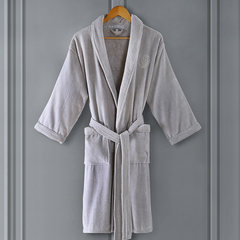 Five star hotel bathrobe towel Cotton Bathrobe ms.man winter cotton Nightgown thickened lovers L (for height less than 180, less than 170 kg) Velvet towel bathrobe (gray)