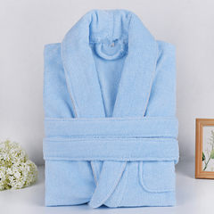 Five star hotel bathrobe towel Cotton Bathrobe ms.man winter cotton Nightgown thickened lovers L (for height less than 180, less than 170 kg) Double towel bathrobe (blue)