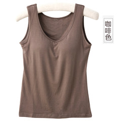 Modal with bra vest female backing size bra Yoga integrated wireless underwear in autumn 3XL Coffee
