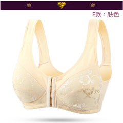 Middle aged and elderly women's underwear, mother's Vest buckle, middle-aged cotton bra, no rims, thin sponge free cloth, bra winter Paragraph E: skin color 44/100