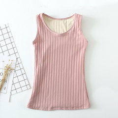 Warm vest women thickening, autumn clothes, winter body tight, pure cotton stripe grounding shirt tops XXL (recommended 95~115 Jin) 282- Pink