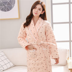 Every winter special offer three layers thick warm cotton padded jacket, cotton padded gown bathrobe Home Furnishing suit M (thickening warmth, pure cotton fabric) Bright yellow