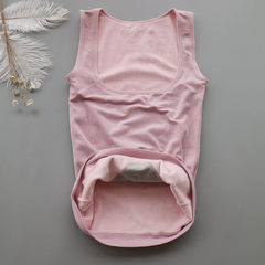 Autumn and winter warm underwear lactating postpartum abdomen shaping with warm cashmere vest female nurse backing underwear F Simple grey powder