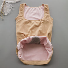 Autumn and winter warm underwear lactating postpartum abdomen shaping with warm cashmere vest female nurse backing underwear F Simple skin tone