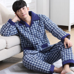 Thick warm cotton pajamas winter winter, winter men's cotton cotton padded jacket Home Furnishing suit 3XL (180-220 Jin) H628