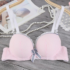 Underwear girl summer thin white girl bra development without rim and trace small chest high school bra 6833 shrimp red pieces (two for small gifts)