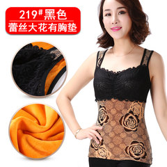 Winter fashion with velvet thick warm abdomen protecting stomach warm female underwear with slim vest bag mail XL 219 Black Belt bra