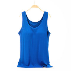 Modal with bra vest no rims bra Yoga one female free sleep slim underwear shirt M Jewel blue vest (upgraded Edition)