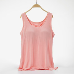 Modal with bra vest no rims bra Yoga one female free sleep slim underwear shirt M Apricot vest (upgraded Edition)