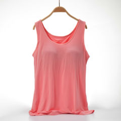 Modal with bra vest no rims bra Yoga one female free sleep slim underwear shirt M Champagne vest (upgraded version)