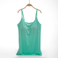 Modal with bra vest no rims bra Yoga one female free sleep slim underwear shirt Trumpet L (163\115 Jin) The green sling (upgraded version)