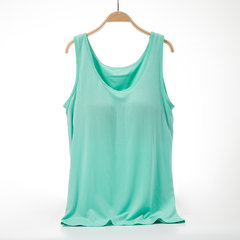 Modal with bra vest no rims bra Yoga one female free sleep slim underwear shirt Trumpet L (163\115 Jin) The green vest (upgraded version)