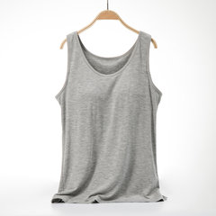 Modal with bra vest no rims bra Yoga one female free sleep slim underwear shirt Trumpet L (163\115 Jin) Hemp grey vest (upgraded version)