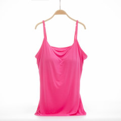 Modal with bra vest no rims bra Yoga one female free sleep slim underwear shirt Trumpet L (163\115 Jin) Pink sling (upgraded version)