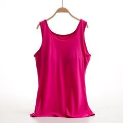 Modal with bra vest no rims bra Yoga one female free sleep slim underwear shirt Trumpet L (163\115 Jin) Rose vest (upgraded version)