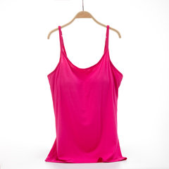 Modal with bra vest no rims bra Yoga one female free sleep slim underwear shirt Trumpet L (163\115 Jin) Rose red belt (upgraded version)