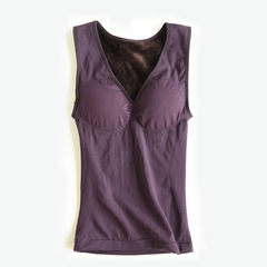 Wrap up women's body warming vest with high elasticity and seamless bra M-L Deep purple body abdomen vest