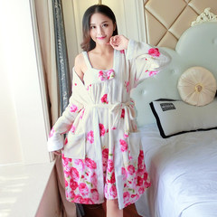 Autumn and winter women's pajamas bathrobe Nightgown sexy nightgown coral fleece flannel sleeves two suit Home Furnishing. Avoid the peak of logistics 172 [+] sling Robe
