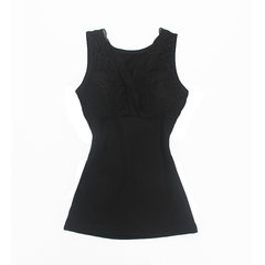 Winter sleeveless low collar warm vest, lady add thick lace, sexy primer, thermal underwear, self-cultivation coat F There are two styles of black bra