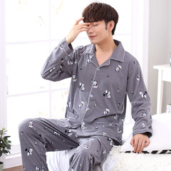 Pajamas, men's spring and autumn, long sleeve cotton, winter youth, big size, leisure, middle aged men's cotton suit L Y8942