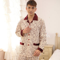 Pajamas, men's spring and autumn, long sleeve cotton, winter youth, big size, leisure, middle aged men's cotton suit L Y007#