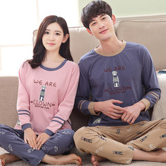 Special offer every day in spring and autumn female couple cotton pajamas long sleeved cotton turtleneck Home Furnishing cute man suit Adidas Female paragraph: M code A5588