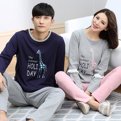 Special offer every day in spring and autumn female couple cotton pajamas long sleeved cotton turtleneck Home Furnishing cute man suit Adidas Female paragraph: M code A5566