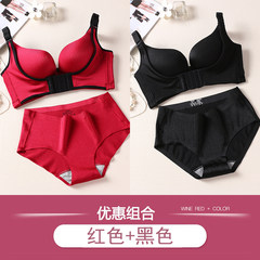 No rims women sexy lingerie set bra holder adjustment type small chest bra accessory thickened together Red + Black 80C