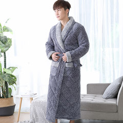 Winter robe female Clubman coral fleece thickened clip cotton flannel cute winter fleece bathrobe Nightgown type female Man 180 (XXL) One thousand six hundred and twenty-seven