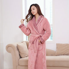 Winter robe female Clubman coral fleece thickened clip cotton flannel cute winter fleece bathrobe Nightgown type female Man 180 (XXL) Two thousand six hundred and seventeen