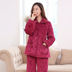 Winter robe female Clubman coral fleece thickened clip cotton flannel cute winter fleece bathrobe Nightgown type female Man 170 (L) Two thousand six hundred and fourteen