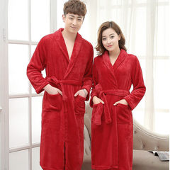 Large yards robe 200 pounds of fat mm female man add fertilizer increased lengthened and thickened a flannel robe of coral velvet XXXL (more than 230 kilos) gules
