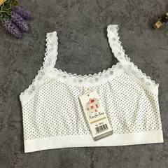 Cotton bra during the development of middle school students vest no rims bra underwear female wrapped chest bra female L code (height 140-175, weight 85-110 Jin) White / Polka Dot vest (single layer)