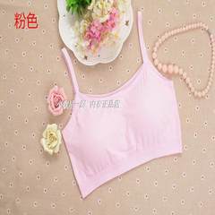 Cotton bra during the development of middle school students vest no rims bra underwear female wrapped chest bra female L code (height 140-175, weight 85-110 Jin) Pink / Suspenders