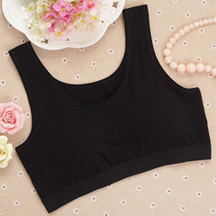 Cotton bra during the development of middle school students vest no rims bra underwear female wrapped chest bra female L code (height 140-175, weight 85-110 Jin) Black / wide brimmed