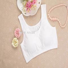Cotton bra during the development of middle school students vest no rims bra underwear female wrapped chest bra female L code (height 140-175, weight 85-110 Jin) White / wide brimmed