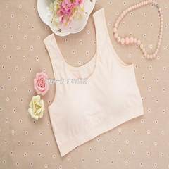 Cotton bra during the development of middle school students vest no rims bra underwear female wrapped chest bra female L code (height 140-175, weight 85-110 Jin) Skin color / wide brimmed