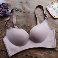 A thin Jinwei flower color high-end breathing bra underwear genuine flagship store official micro shop without steel ring bra gather High end rose powder 85A