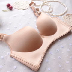 A thin Jinwei flower color high-end breathing bra underwear genuine flagship store official micro shop without steel ring bra gather Breath champagne 80C